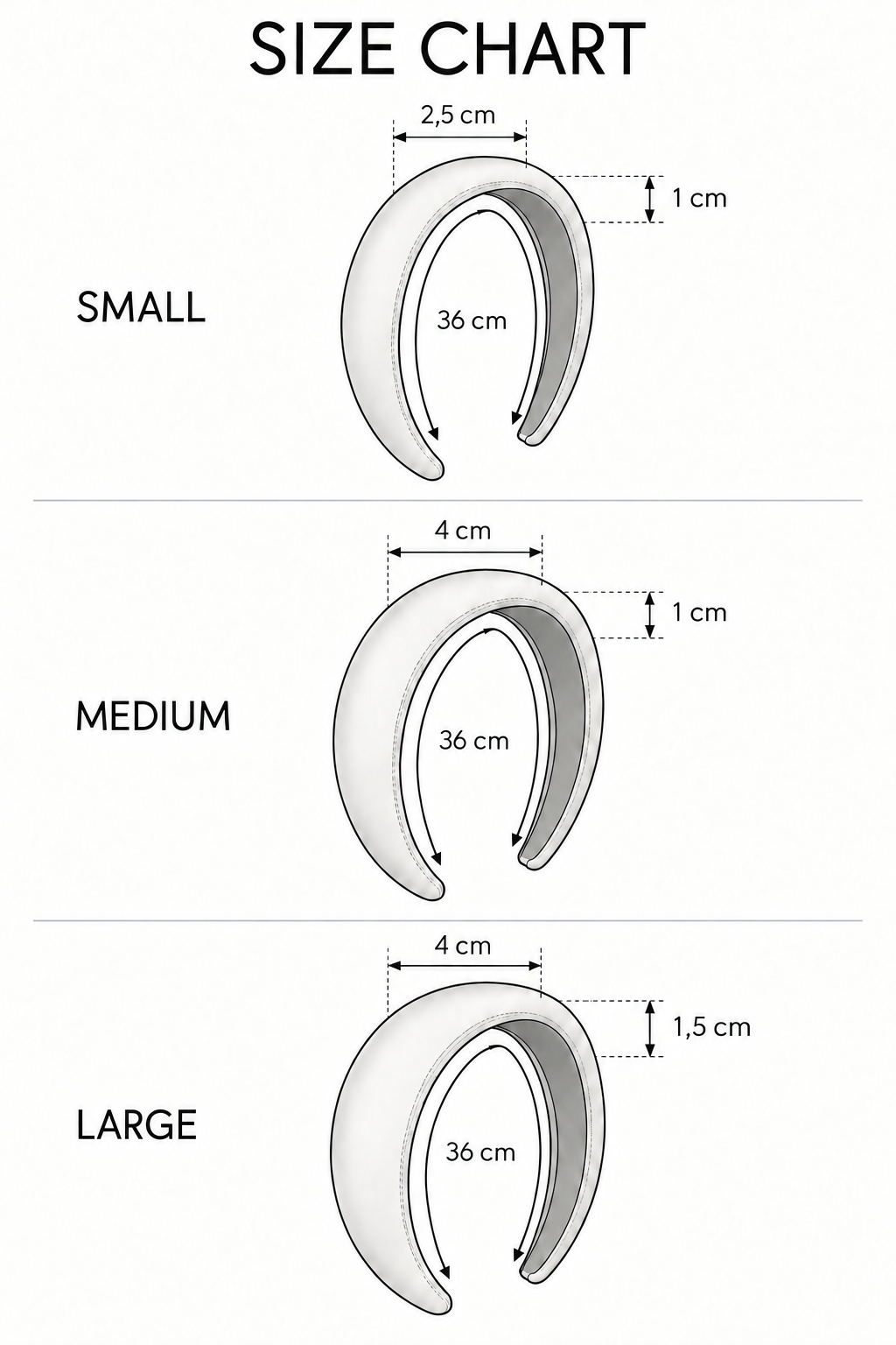 MAANA MUSE size chart