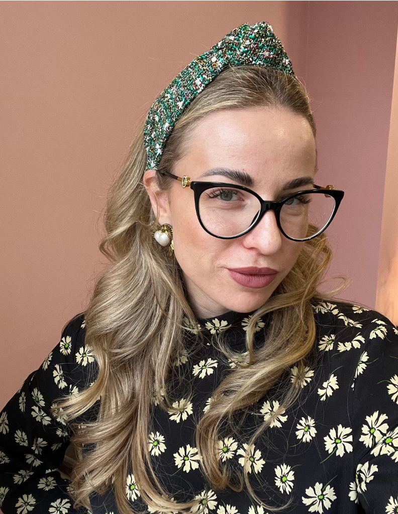 Matu stīpiņa ar mezglu Green tweed