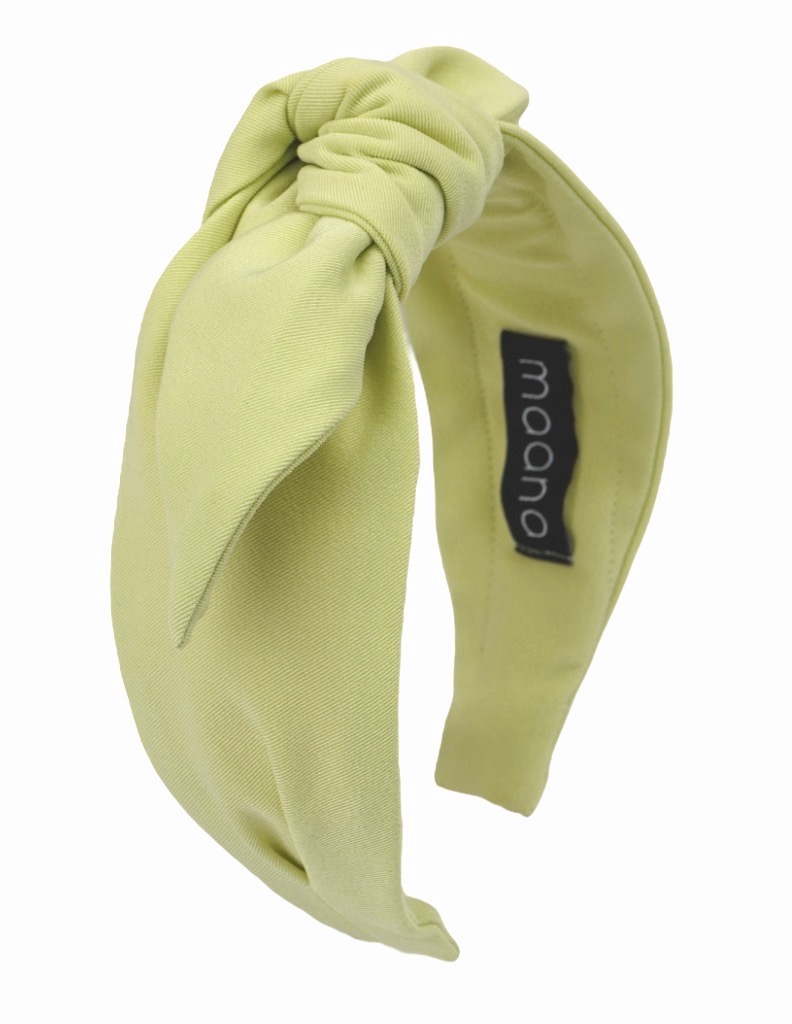 Knotted bow headband Lime Cream
