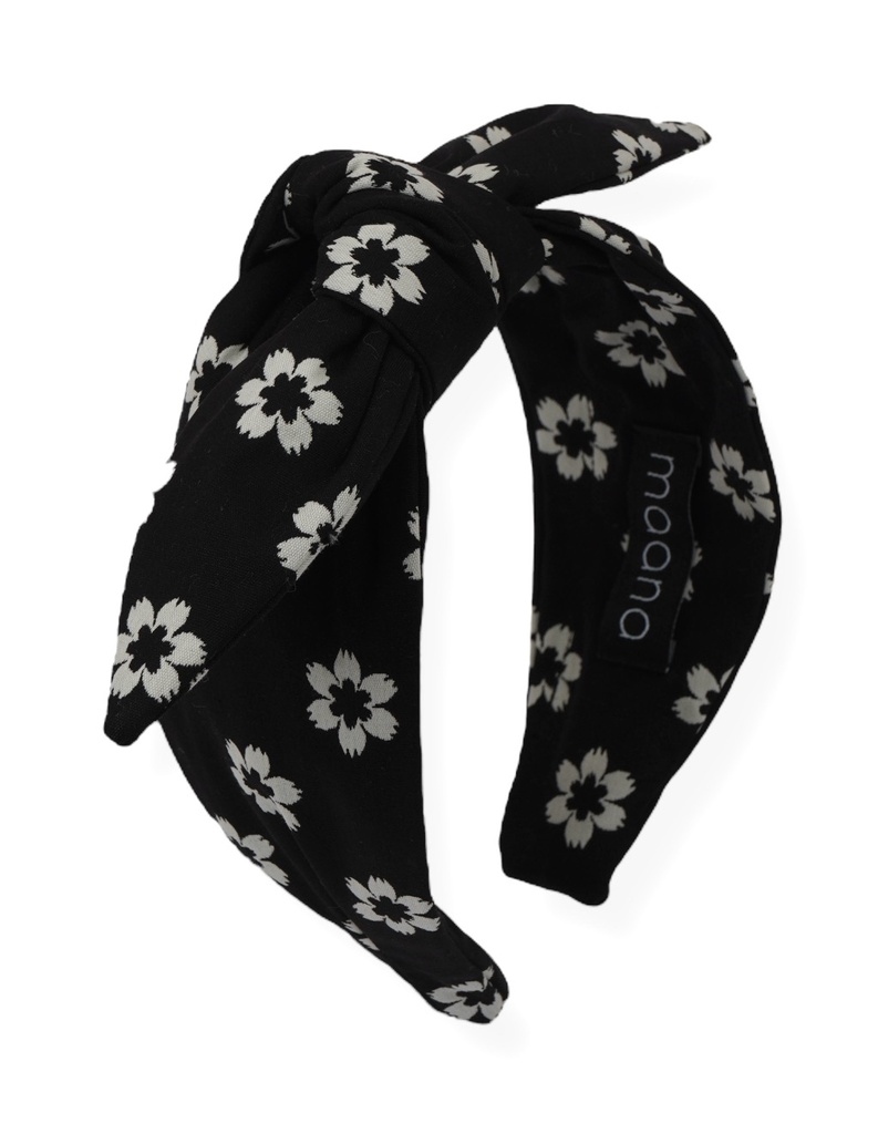 Knotted bow headband Black Daisy
