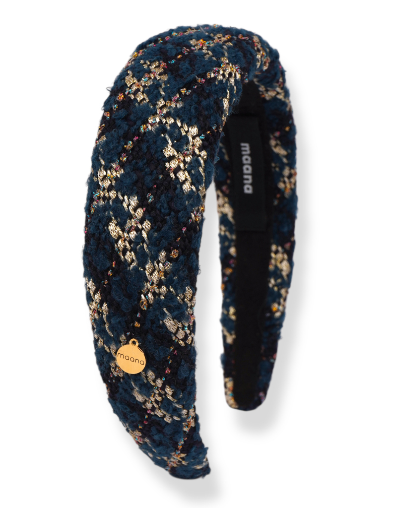 Padded headband Ocean Tweed L size