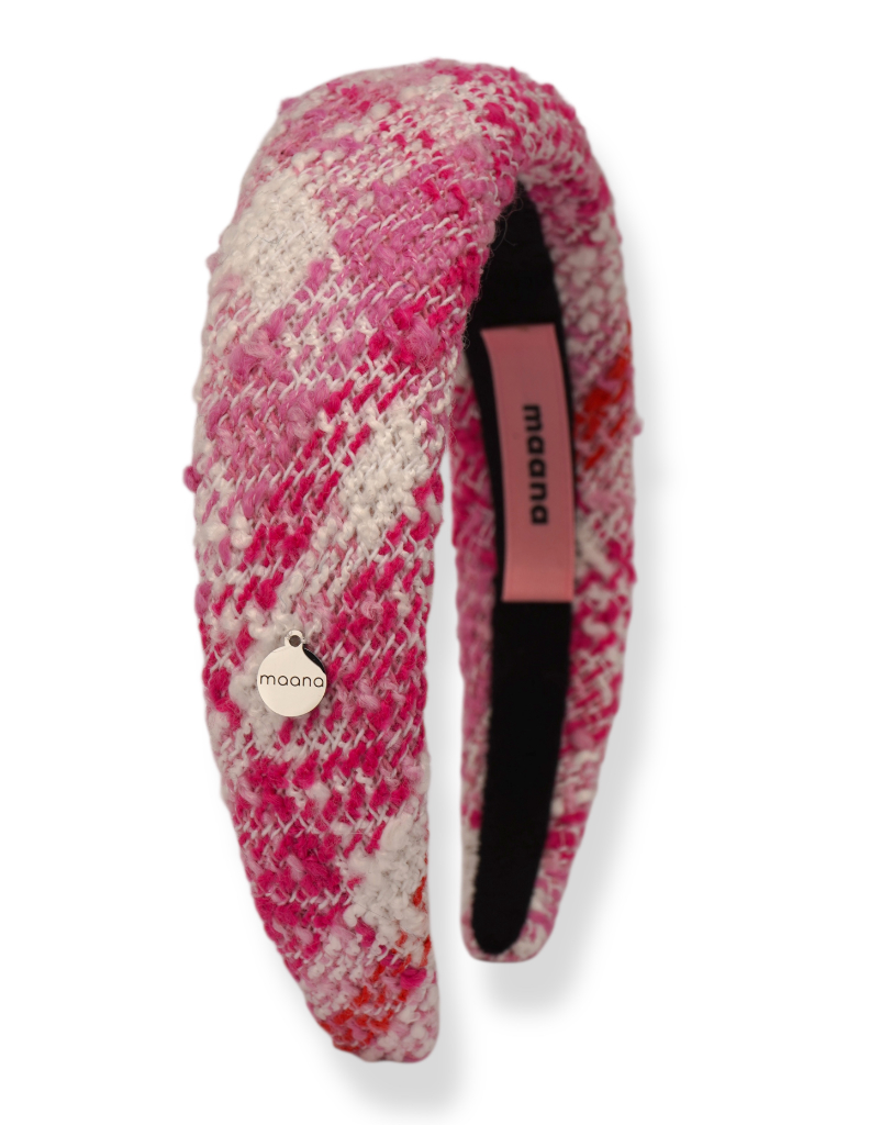 Polstērēta matu stīpiņa Pink Tweed L izmērs