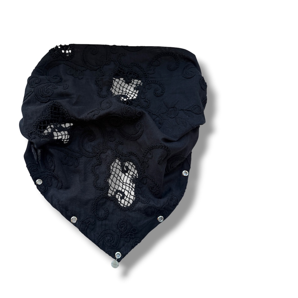 Head Bandana Floral Noir