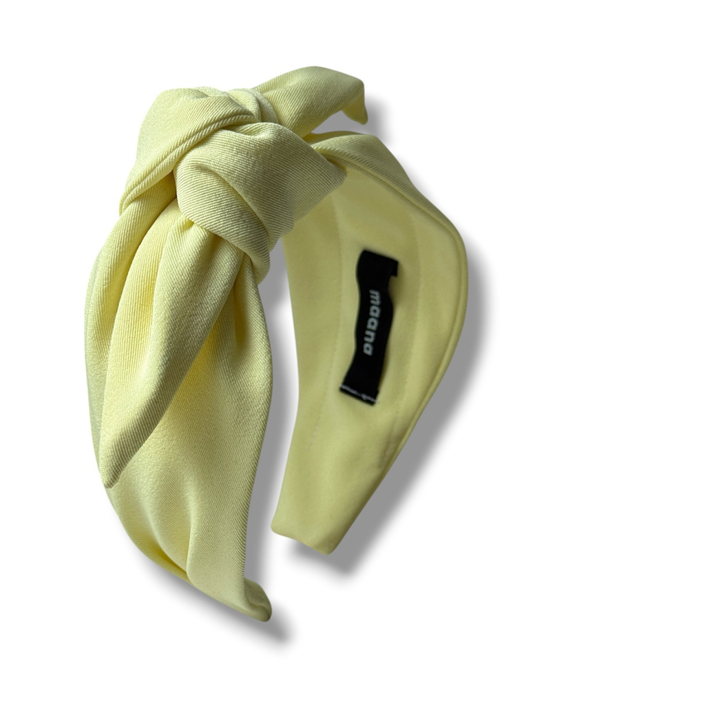 Knotted bow headband Butter yellow