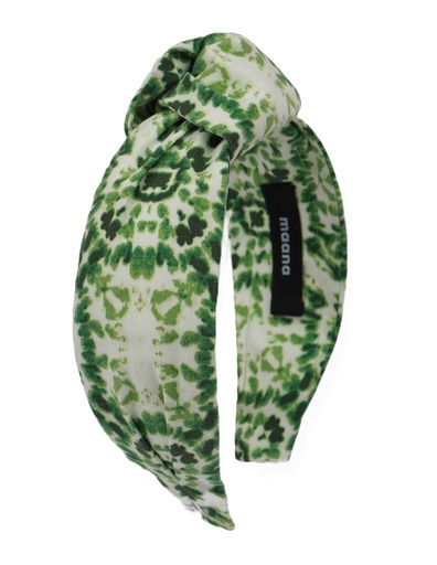 Knotted headband Green Batik